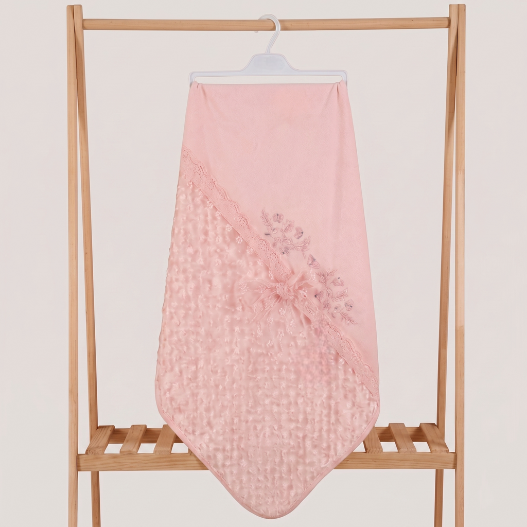 Butterfly Themed Minky Dot & Jersey Baby Girl Blanket Pink - BB204.2060.2