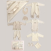 Flowery Themed Hospital Outfit 10-Piece Set Newborn Baby Girl Beige (0-3 Months) - BB204.4131.12