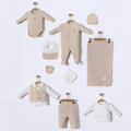 King Themed Cotton Hospital Outfit 10-Piece Set Newborn Baby Boy Beige (0-3 Months) - BB204.4264.12