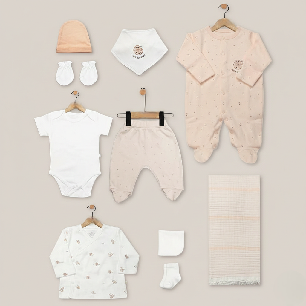 Cookies Cute Happy Themed Hospital Outfit 10-Piece Set Newborn Baby Ecru (0-3 Months) - BI049.11113.03.590