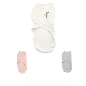 Stork Embroidered Cotton Newborn Swaddle Wrap Ecru - BJ068.430 - Unisex & All-Season