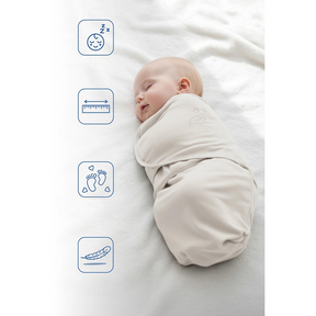 Stork Embroidered Cotton Newborn Swaddle Wrap Ecru - BJ068.430 - Unisex & All-Season