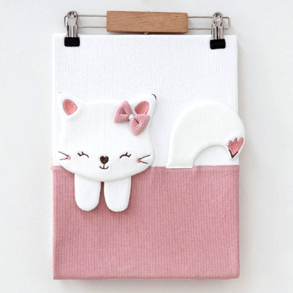 Cat Themed Baby Blanket Dried Rose - E239.3008