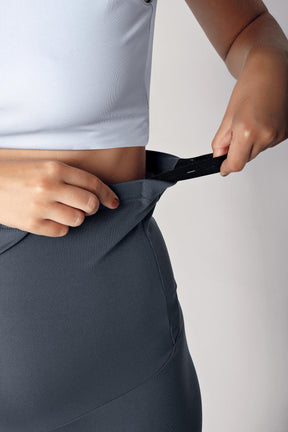Adjustable High-Waisted Flexible Shaping Capri Maternity Leggings Anthracite - LT9008