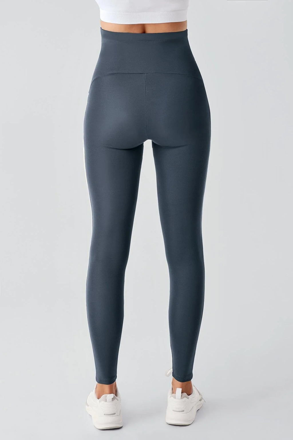 Piped High Waist Stretch Shaping Maternity Leggings Anthracite - LT9024