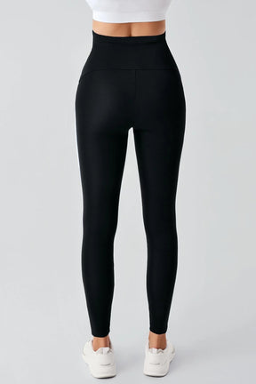 Piped High Waist Stretch Shaping Maternity Leggings Black - LT9024
