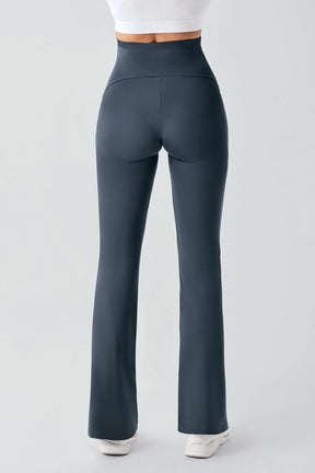 Piped Flared High Waist Stretch Shaping Maternity Leggings Anthracite - LT9025