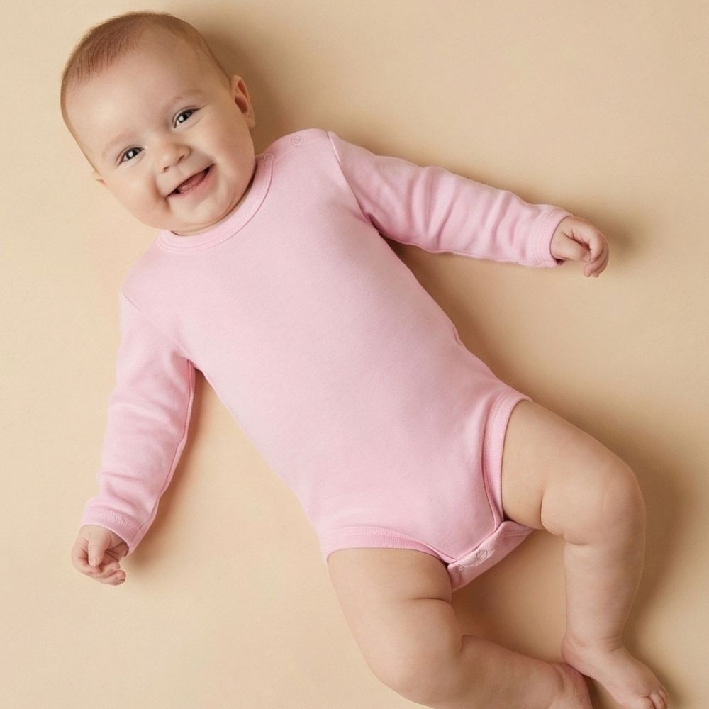 Long Sleeve Kids Bodysuit Pink (1-3 Years) - S001.0001