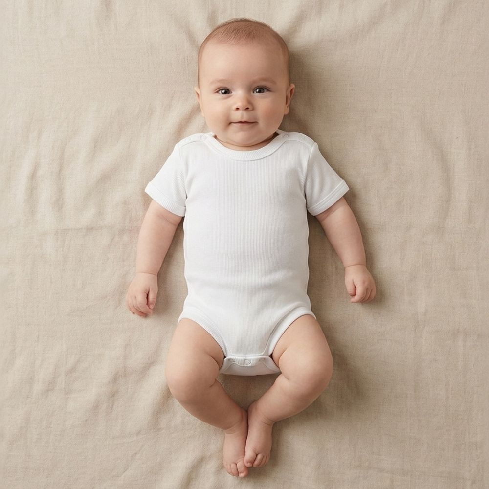 Short Sleeve Kids Bodysuit White (1-3 Years) - S001.0004