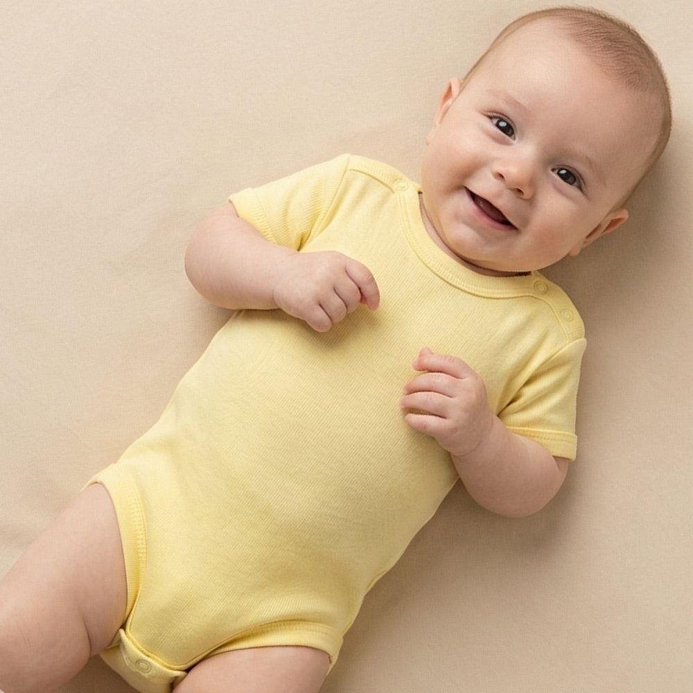 Short Sleeve Kids Bodysuit Yellow (1-3 Years) - S001.0004