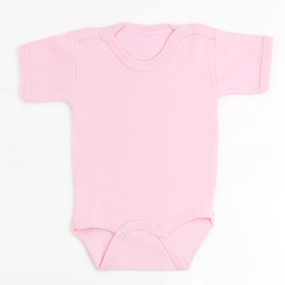 Short Sleeve Baby Bodysuit Pink (0-12 Months) - S001.0156