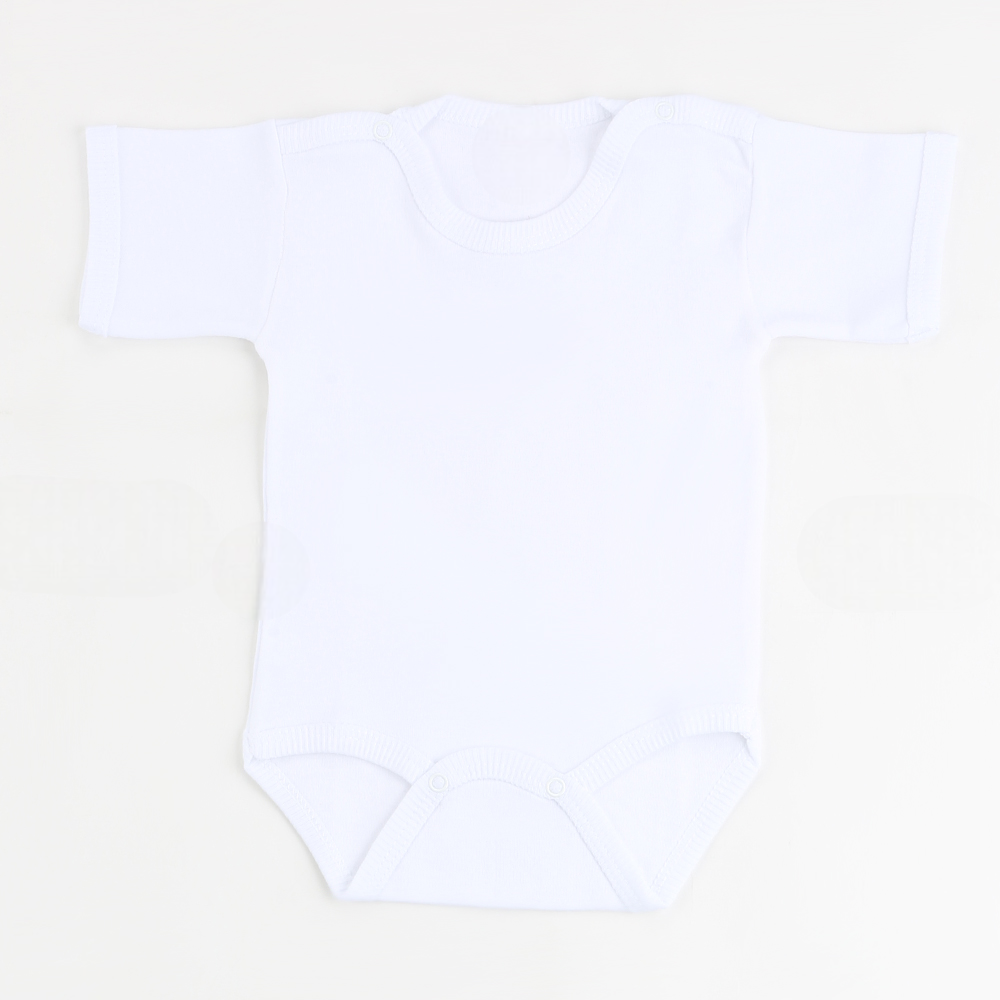 Short Sleeve Baby Bodysuit White (0-12 Months) - S001.0156