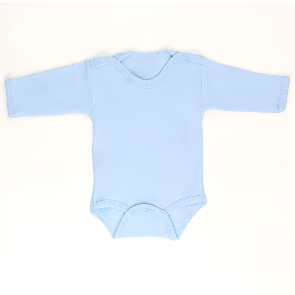 Long Sleeve Baby Bodysuit Blue (0-12 Months) - S001.0157