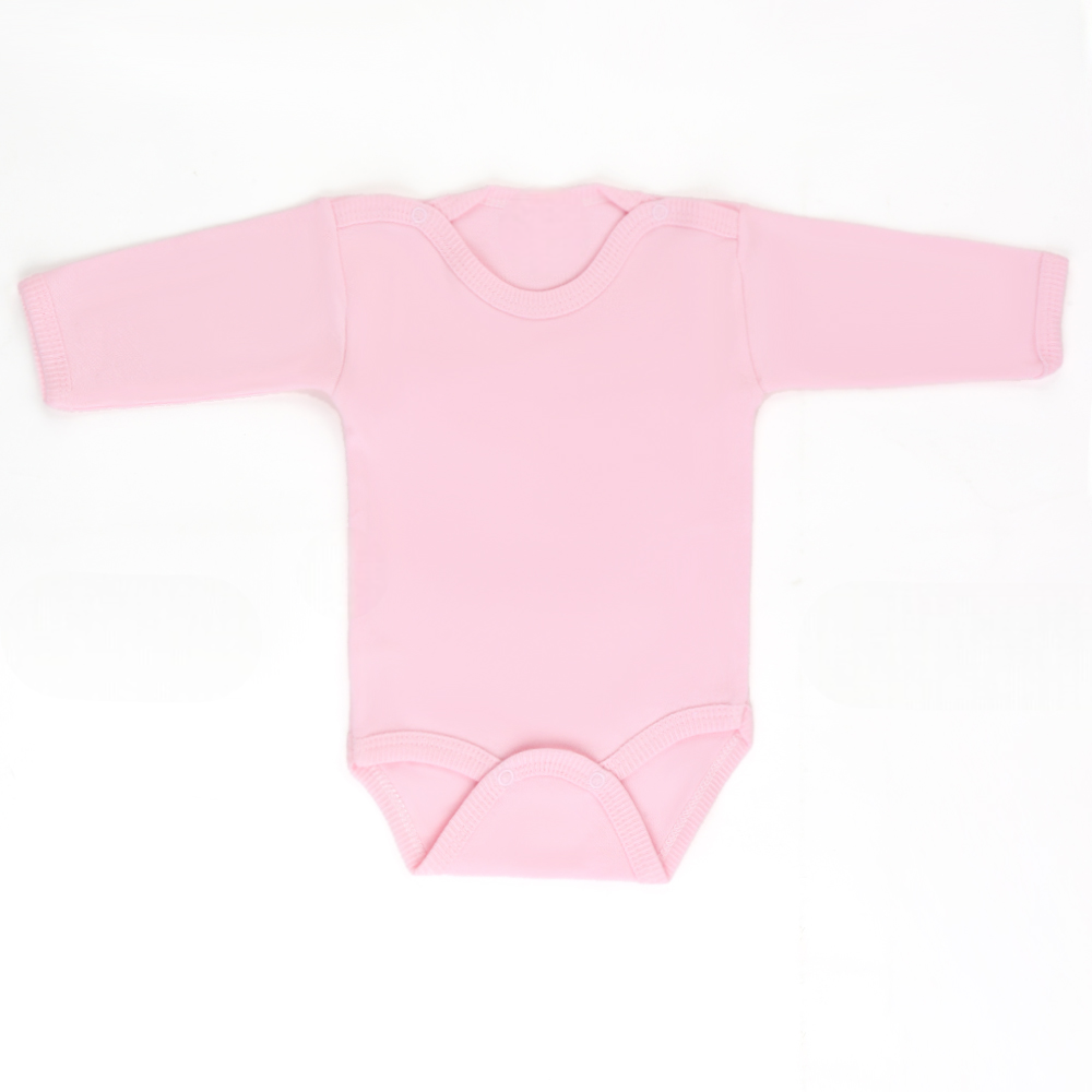 Long Sleeve Baby Bodysuit Pink (0-12 Months) - S001.0157