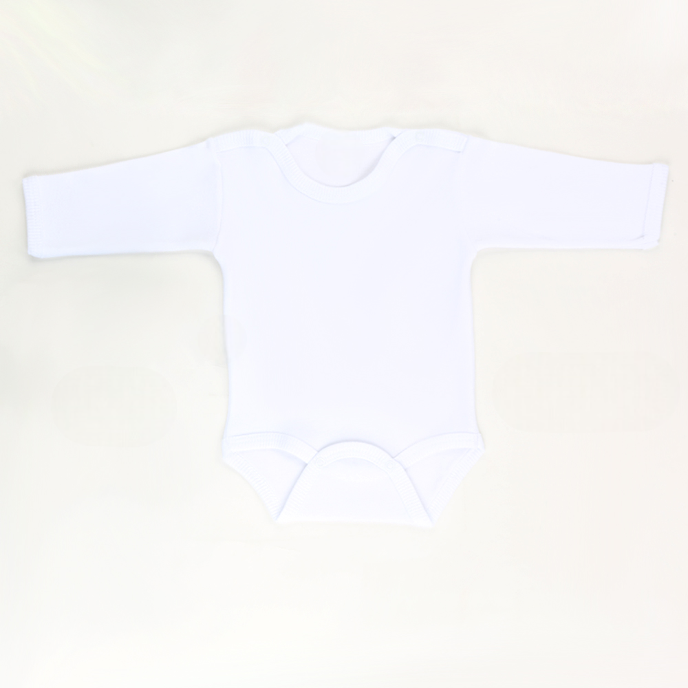 Long Sleeve Baby Bodysuit White (0-12 Months) - S001.0157
