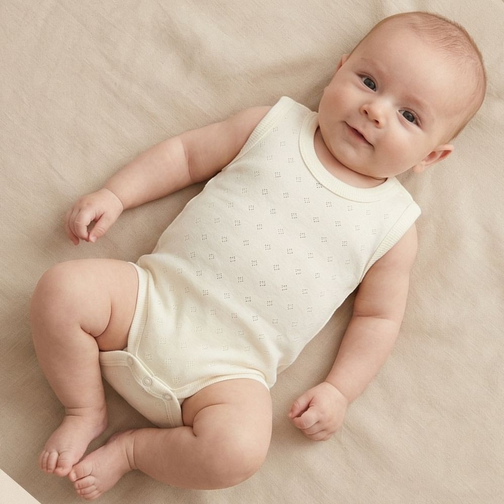 Strap Motif Kids Bodysuit Ecru (1-3 Years) - S001.0165