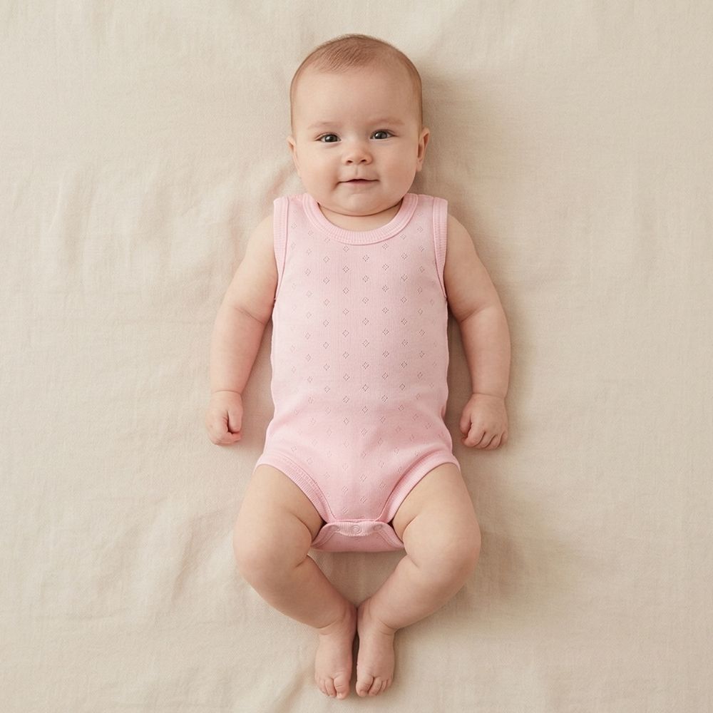 Strap Motif Kids Bodysuit Pink (1-3 Years) - S001.0165