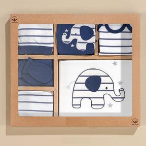 Elephant Themed Hospital Outfit 10-Piece Set Newborn Baby Navy Blue (0-6 Months) - S001.2017