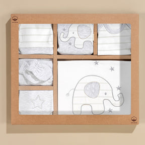 Elephant Themed Hospital Outfit 10-Piece Set Newborn Baby Grey (0-6 Months) - S001.2017