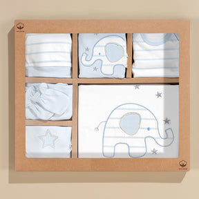 Elephant Themed Hospital Outfit 10-Piece Set Newborn Baby Blue (0-6 Months) - S001.2017