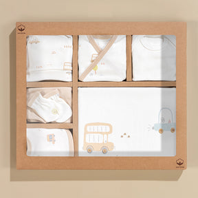 Cars Themed Hospital Outfit 10-Piece Set Newborn Baby Boy Coffee (0-6 Months) - S001.2025
