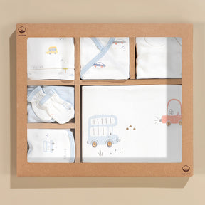 Cars Themed Hospital Outfit 10-Piece Set Newborn Baby Boy Blue (0-6 Months) - S001.2025