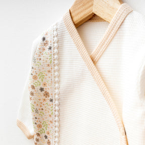 Flower Themed Waffle Hospital Outfit 10-Piece Set Newborn Baby Beige (0-6 Months) - S001.2106.12