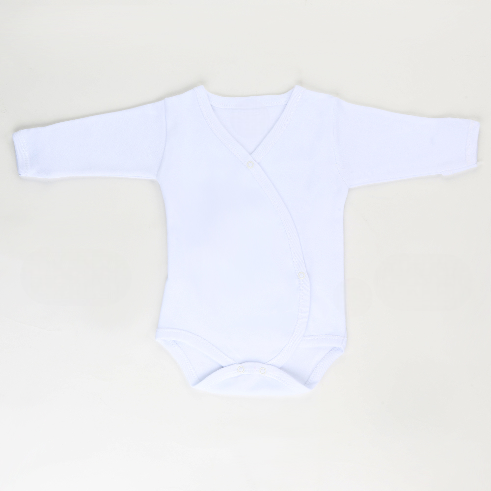 Double Breasted Baby Bodysuit White (0-3 Months) - S001.5903