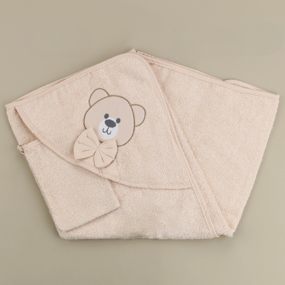 Teddy Themed Baby Towel Beige - SP001.136.12