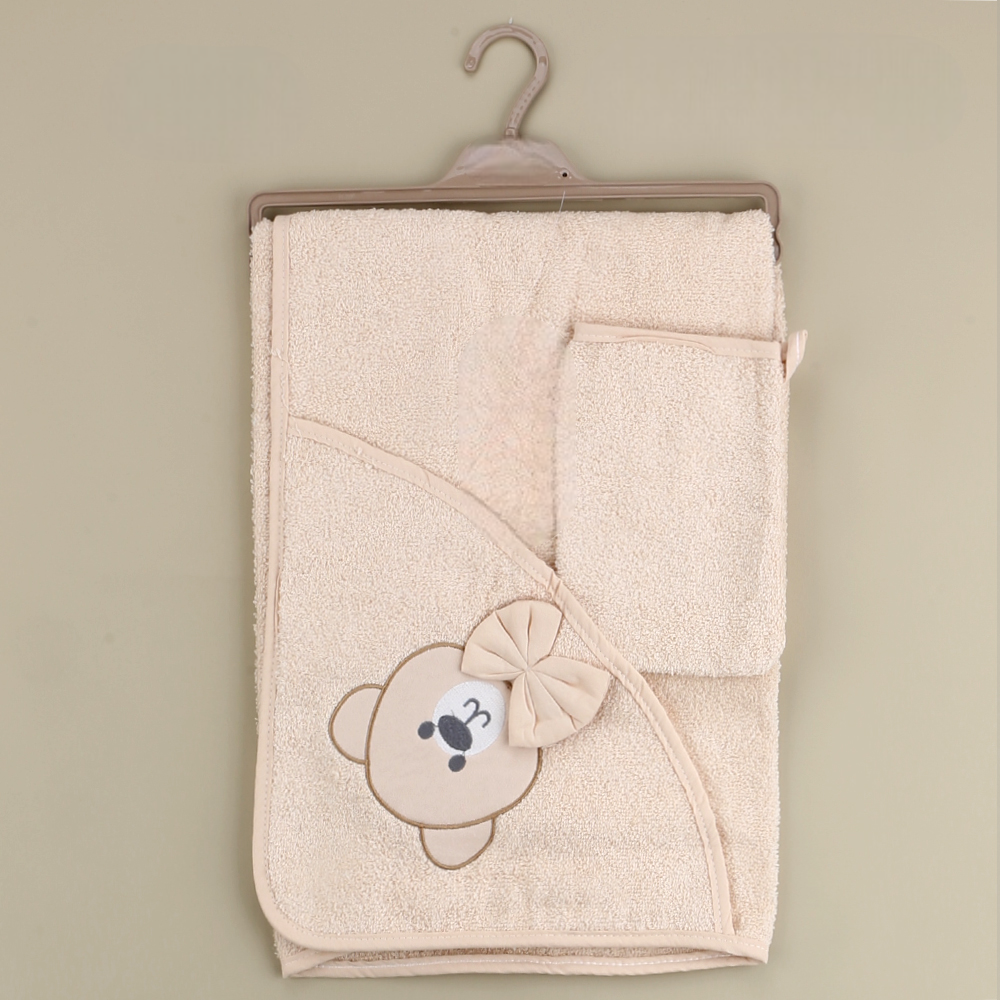 Teddy Themed Baby Towel Beige - SP001.136.12