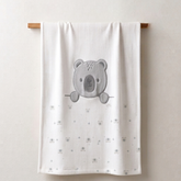 Peekaboo Bear Applique Baby Ribbed Blanket Grey - SP001.10009.40