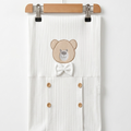 Teddy Bear Tuxedo Ribbed Cotton Baby Blanket Ecru - SP001.10017.10