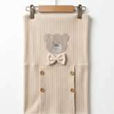 Teddy Bear Tuxedo Ribbed Cotton Baby Blanket Beige - SP001.10017.12