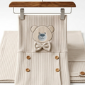 Teddy Bear Tuxedo Ribbed Cotton Baby Blanket Grey - SP001.10017.5