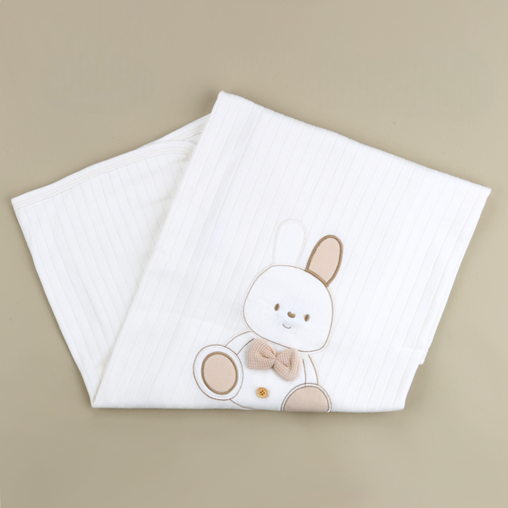 Rabbit Themed Baby Blanket Ecru - SP001.111.10