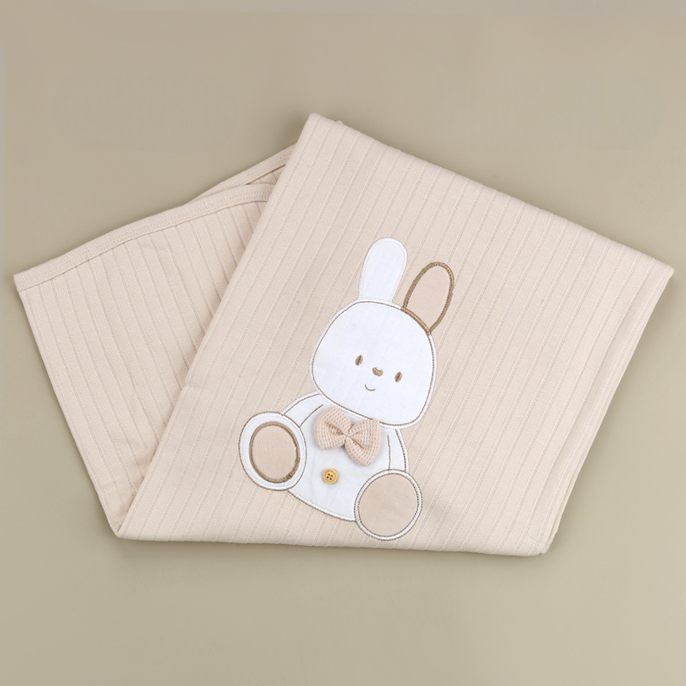 Rabbit Themed Baby Blanket Beige - SP001.111.12