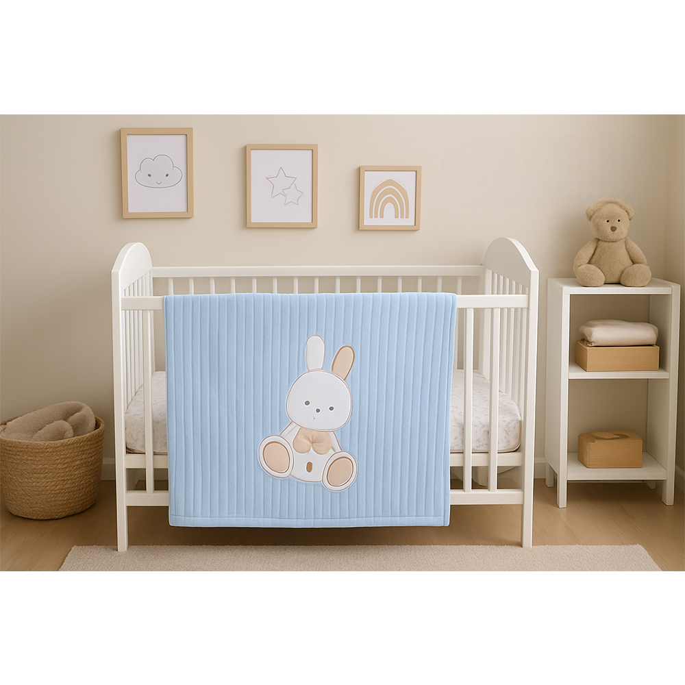 Rabbit Themed Baby Blanket Blue - SP001.111.1