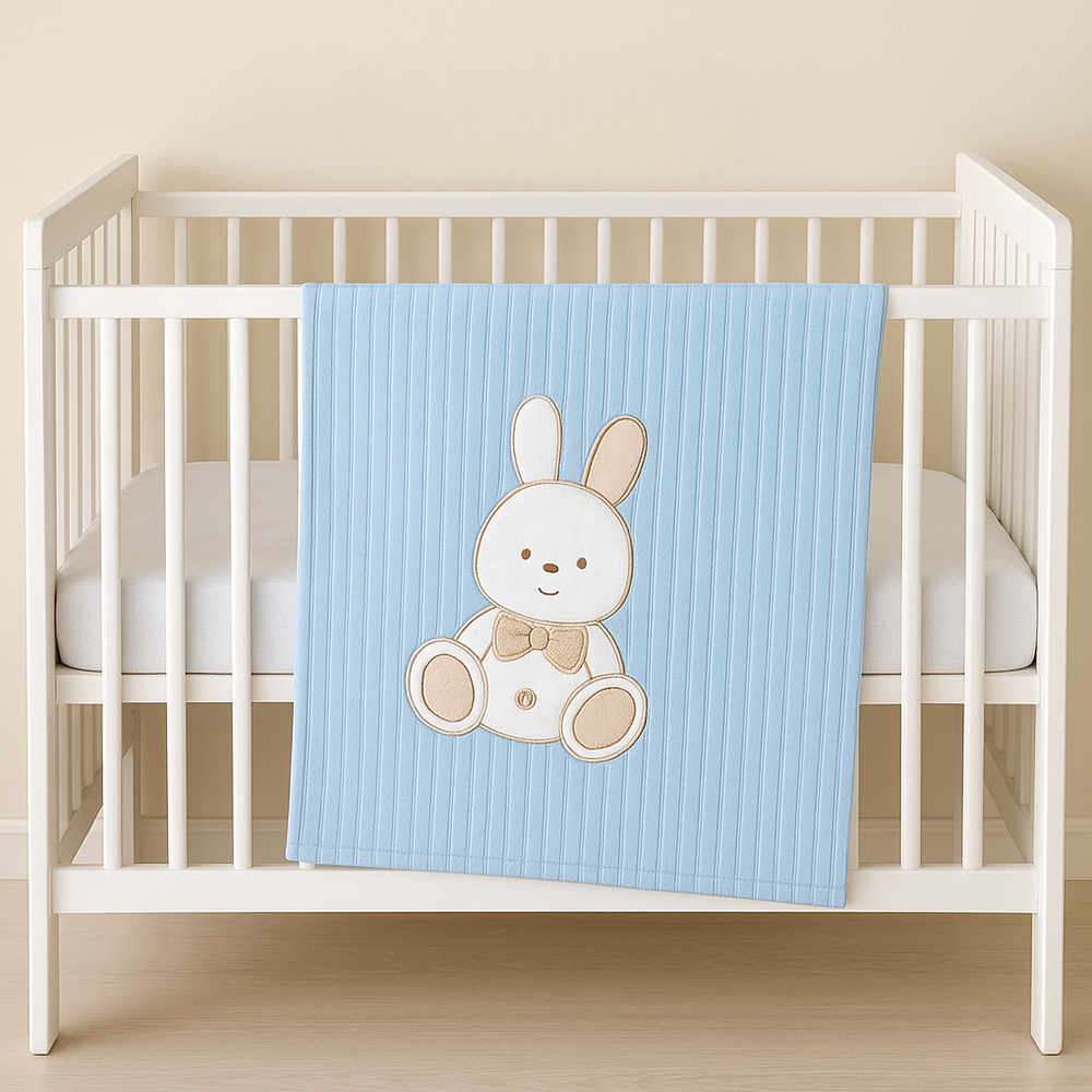 Rabbit Themed Baby Blanket Blue - SP001.111.1