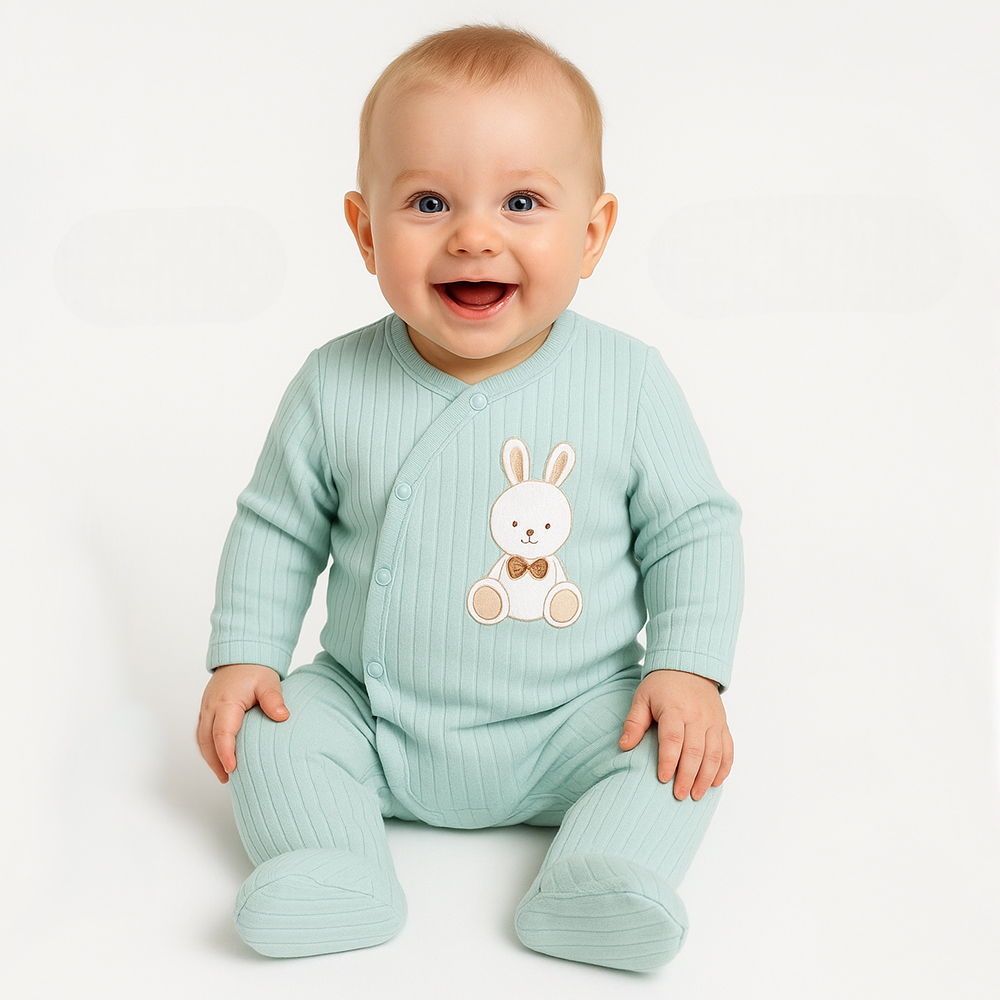 3-Pack Rabbit Themed Baby Bodysuit Green (0-3)(3-6)(6-9) Months - SP001.1145.13