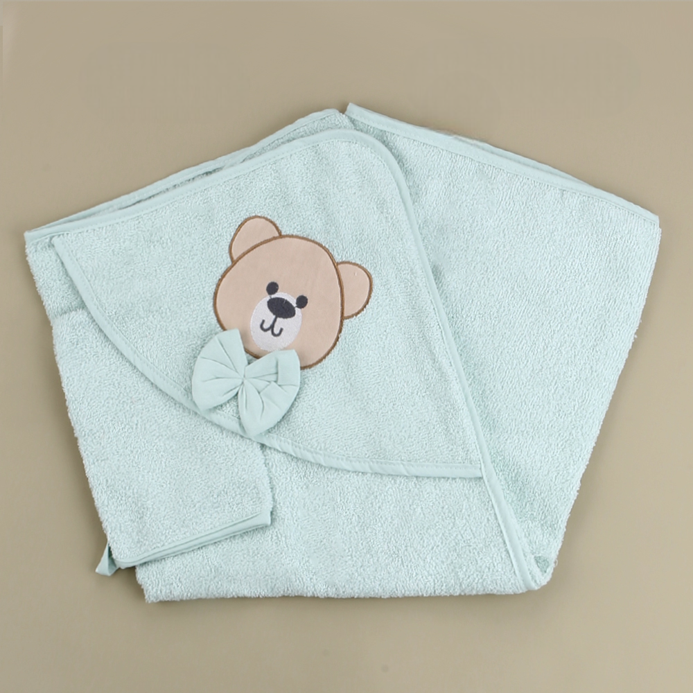 Teddy Themed Baby Towel Mint - SP001.136.11