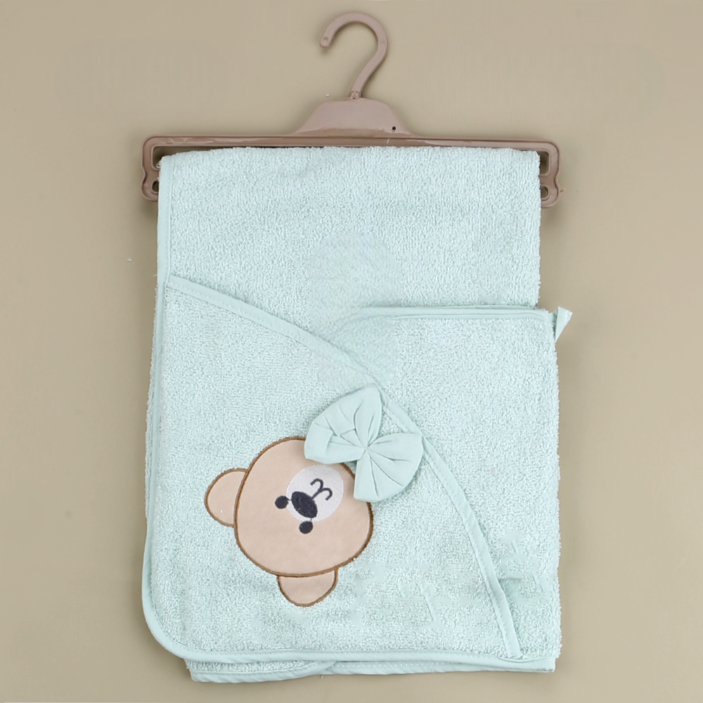 Teddy Themed Baby Towel Mint - SP001.136.11