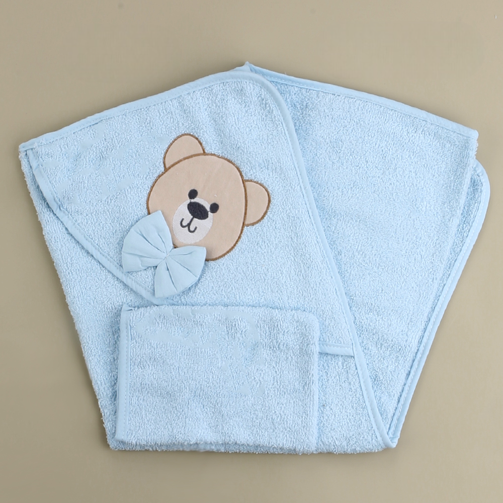 Teddy Themed Baby Towel Blue - SP001.136.1