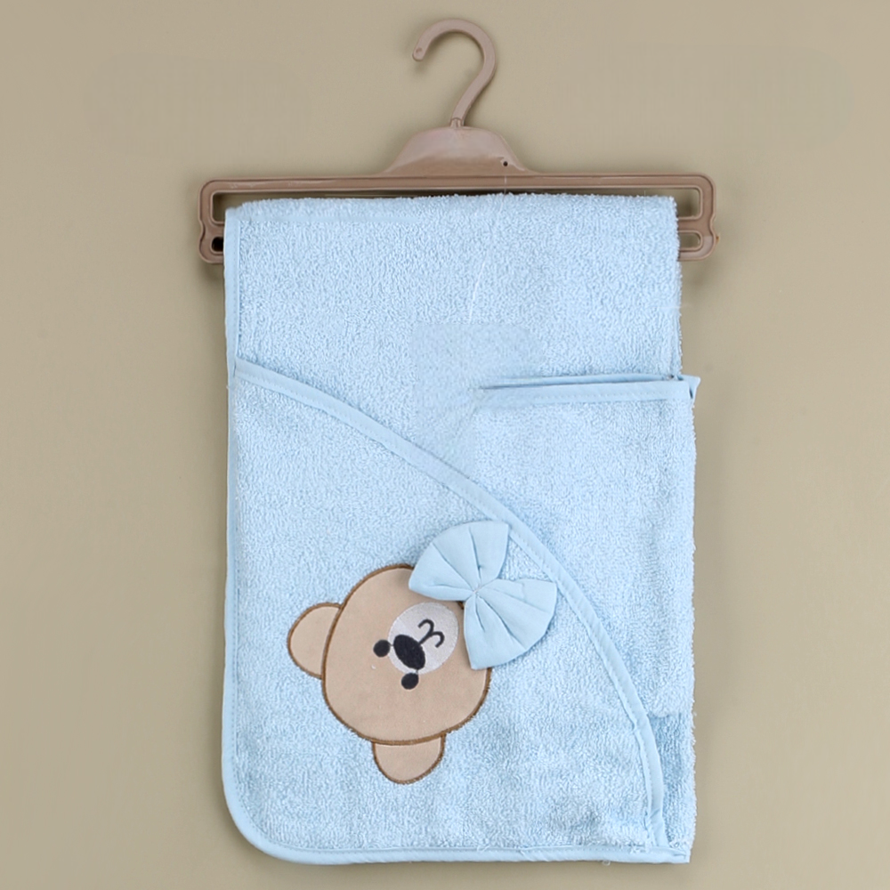 Teddy Themed Baby Towel Blue - SP001.136.1