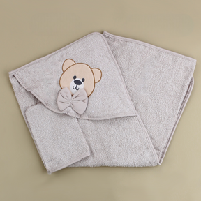 Teddy Themed Baby Towel Grey - SP001.136.5