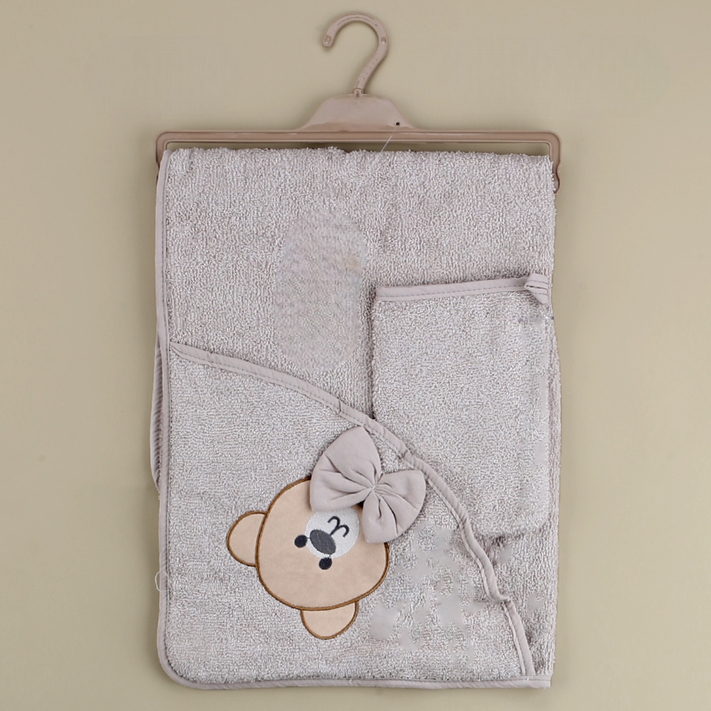 Teddy Themed Baby Towel Grey - SP001.136.5