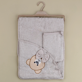 Teddy Themed Baby Towel Grey - SP001.136.5