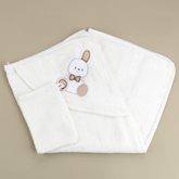 Rabbit Themed Baby Towel Ecru - SP001.137.10
