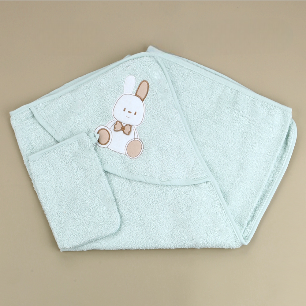 Rabbit Themed Baby Towel Mint - SP001.137.11