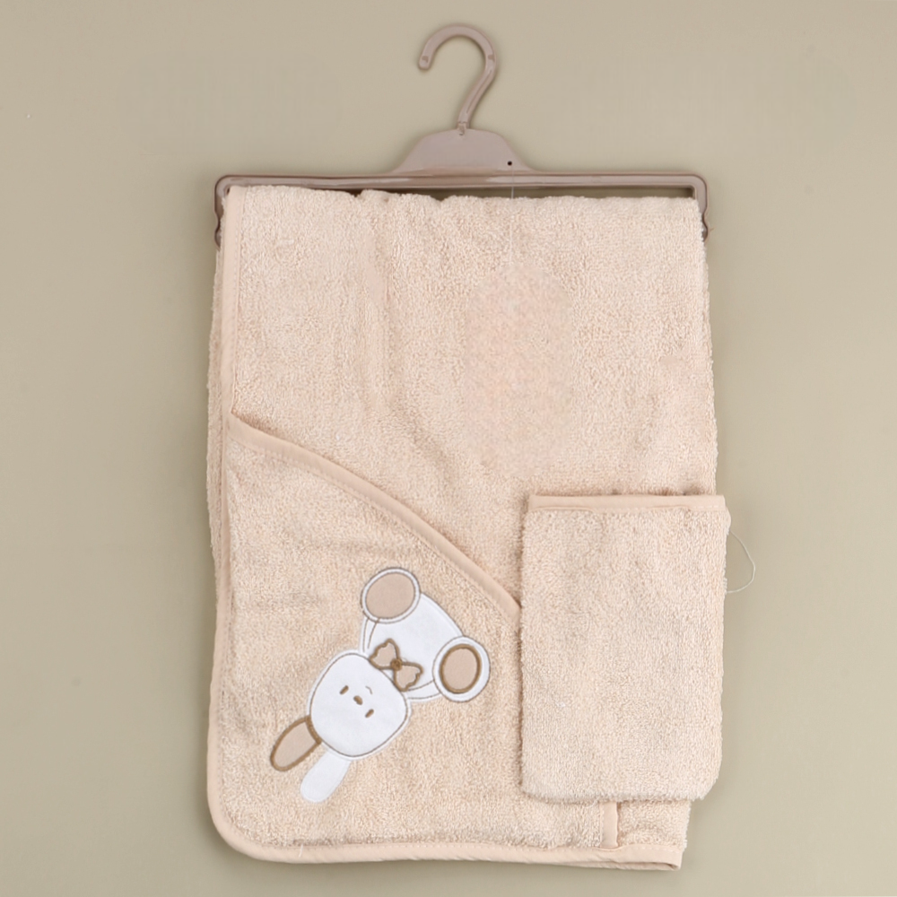 Rabbit Themed Baby Towel Beige - SP001.137.12