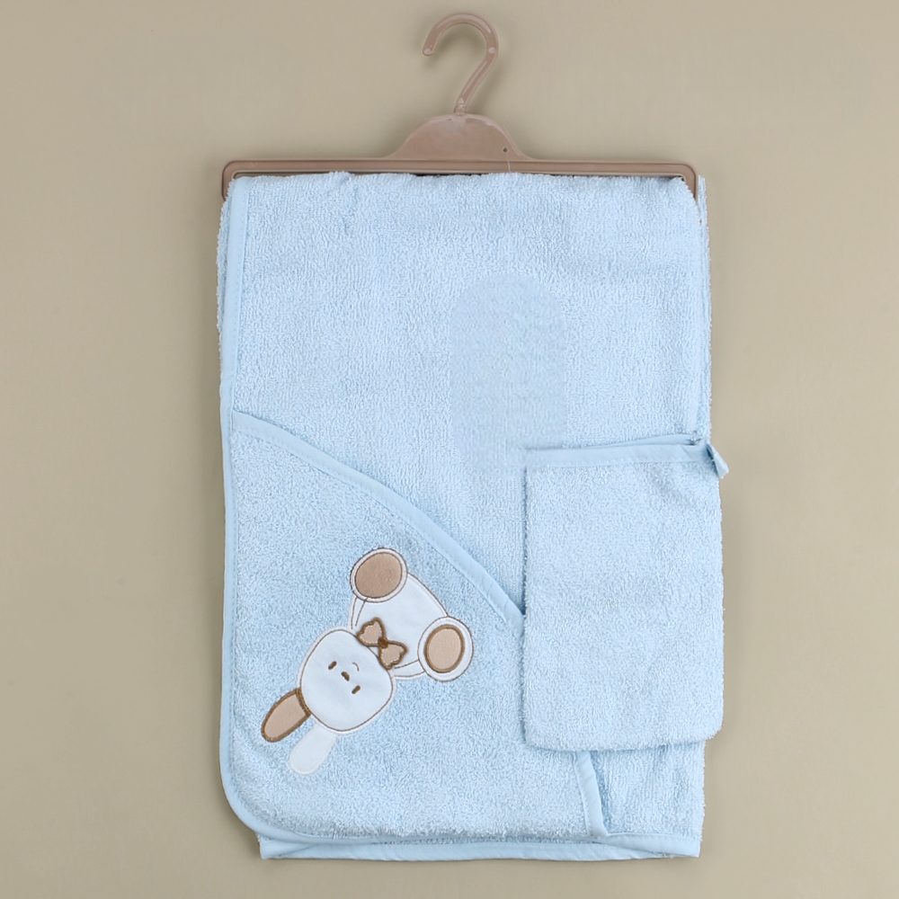 Rabbit Themed Baby Towel Blue - SP001.137.1